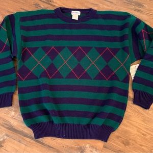New Vintage Apostrophe Crewneck Sweater L Large Acrylic Knit Geometric Top